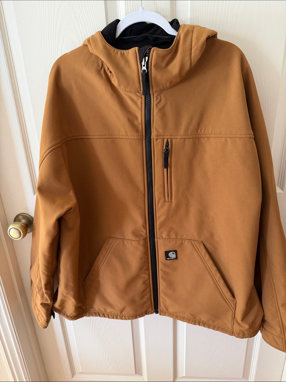 Carhartt Mens Brown Hooded Work Jacket Sz XXL